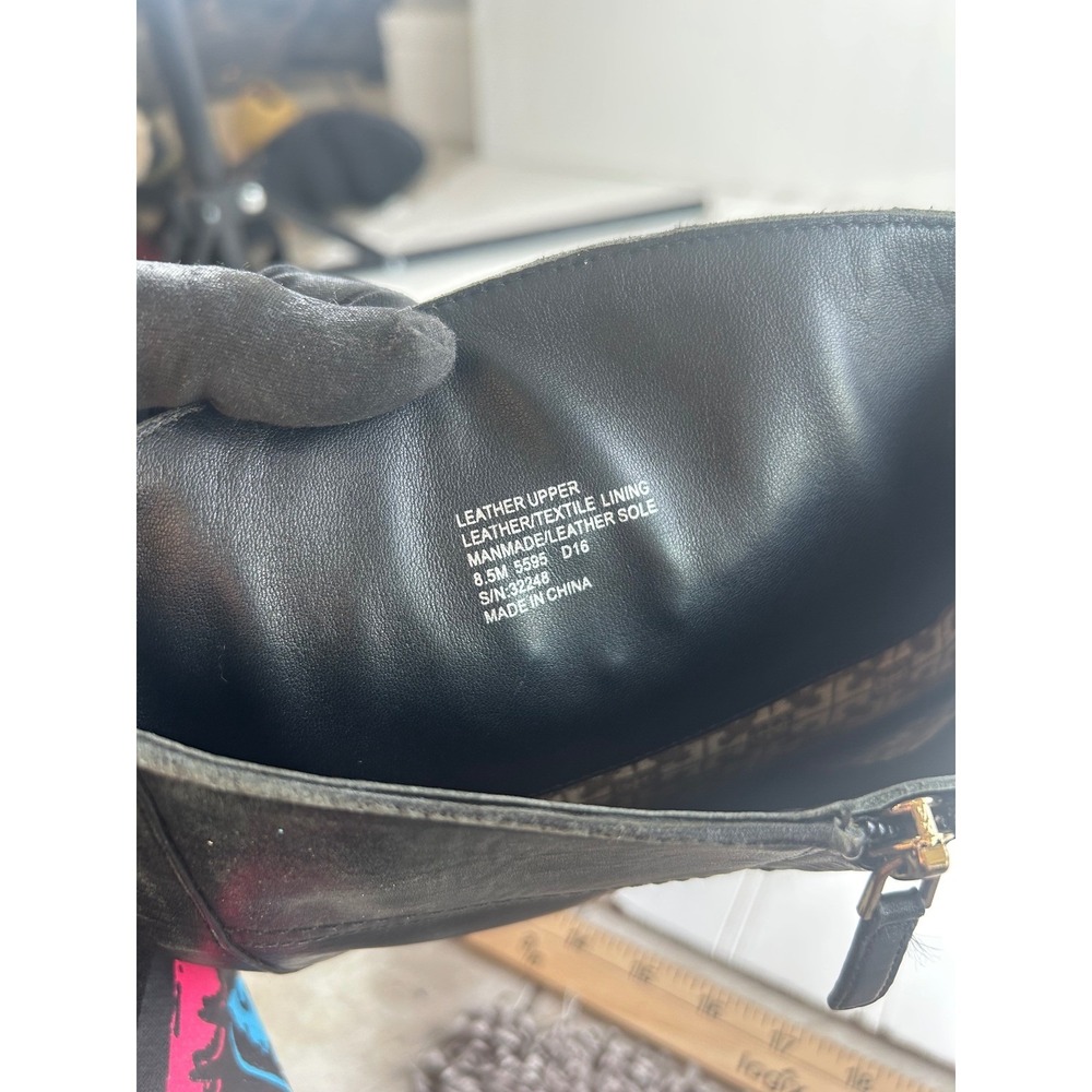 Tory Burch Black Leather Ashlynn Riding Boots Women's Size 8.5 - Picture 4 of 13